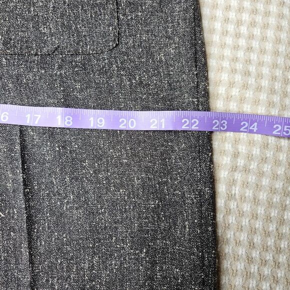 Elevenses Gray Brown Tweed Wide Leg Button Accent Zip Front Dressy Trouser Pants - Picture 13 of 15